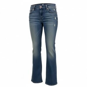 7 For All Mankind A Pocket Bootcut Jeans Distressed Medium Wash Size 26